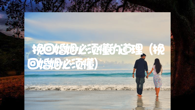 挽回婚姻必须懂的道理（挽回婚姻必须懂）