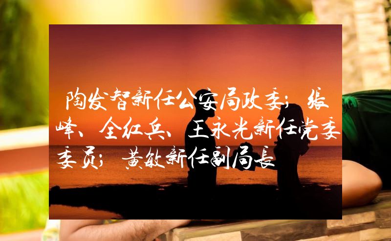 陶发智新任公安局政委；张峰、全红兵、王永光新任党委委员；黄敏新任副局长